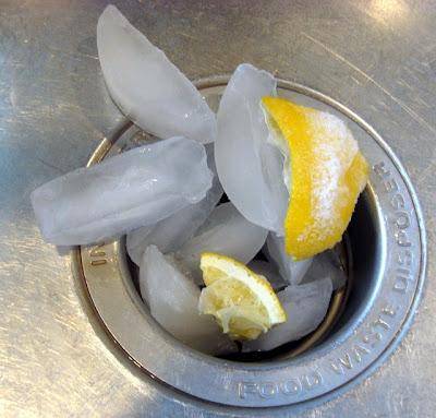 lemon and ice to unclog a garbage disposal